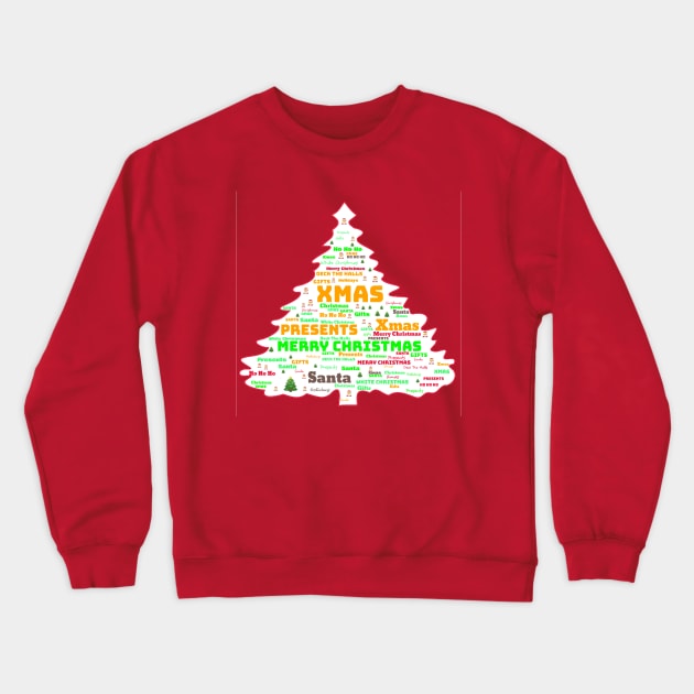 Large Xmas Tree Crewneck Sweatshirt by BellaTilly